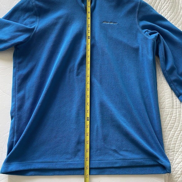 Eddie Bauer Sweater Mens Medium Blue Fleece Mid Zip Athleisure Outdoor Spring - Picture 10 of 10